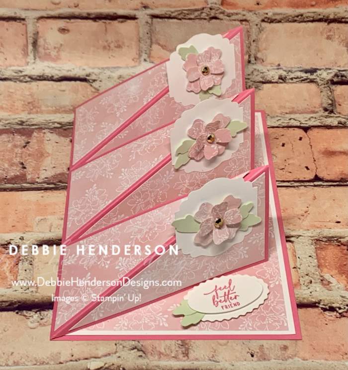 stampin up hand penned tri easel card fold