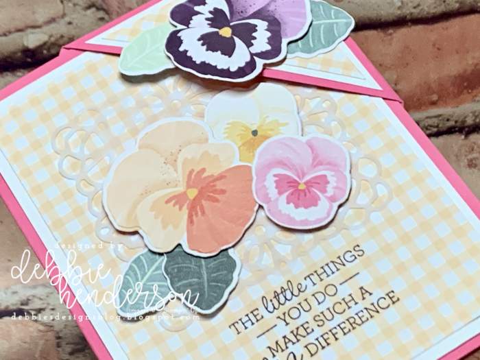 stampin up pansy petals bookmark card