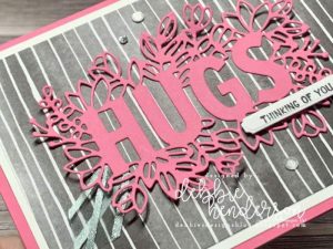 stampin up sending hugs beautifully penned designer paper subtle shimmer sequins