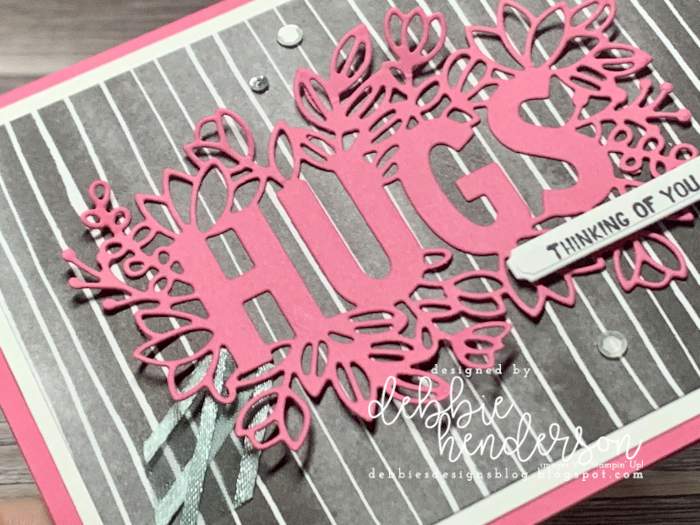 stampin up sending hugs beautifully penned designer paper subtle shimmer sequins