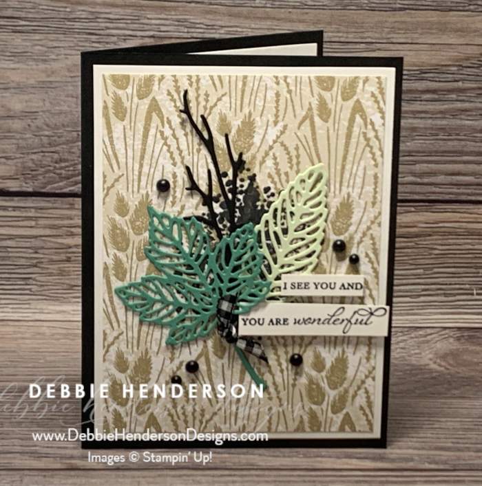 stampin up harvest meadow gorgeous leaves intricate leaves