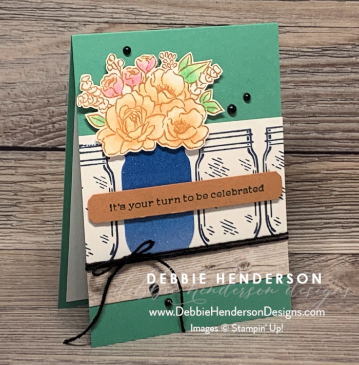 stampin up create with connie and mary saturday blog hop jar of flowers badger besties