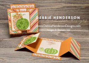 stampin up pretty pumpkins pattern party fancy card fold