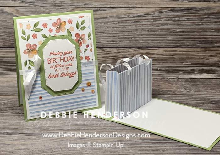 You're A Peach Designer Paper Hippo & Friends Dies Sunny Sentiments Mini Pop Up Gift Bag Card Fold