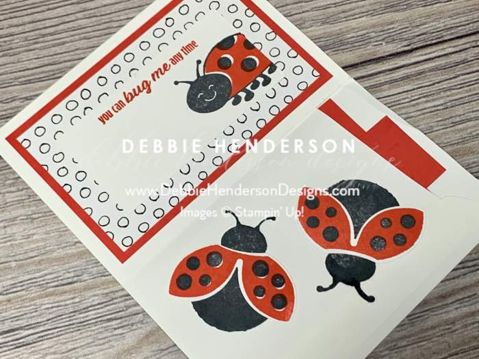 stampin up hello ladybug sweet talk envelope gift card holders