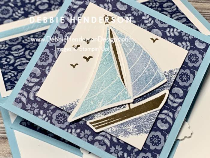 stampin up let's set sail book fold diamond easel card fold