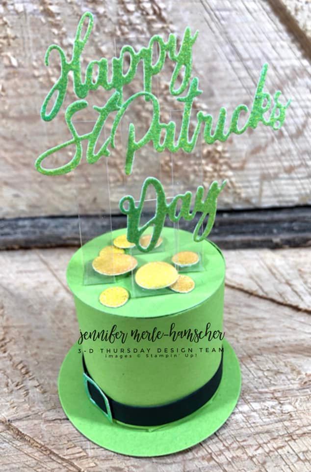 3D Thursday free project sheet St Patricks Day Lucky 3D hat stampin up