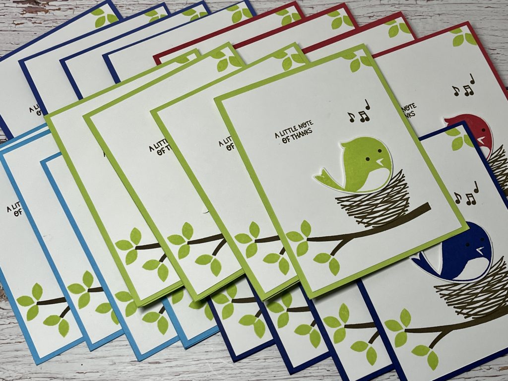 stampin up sweet songbirds in color