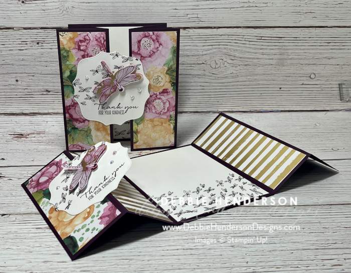 double z card fold dragonfly garden stamp set and dragonflies punch