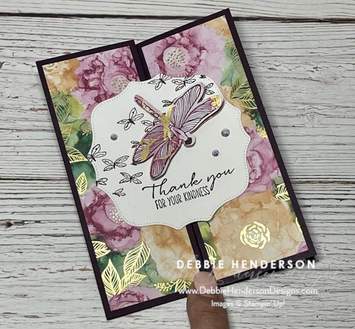 double z card fold dragonfly garden stamp set and dragonflies punch