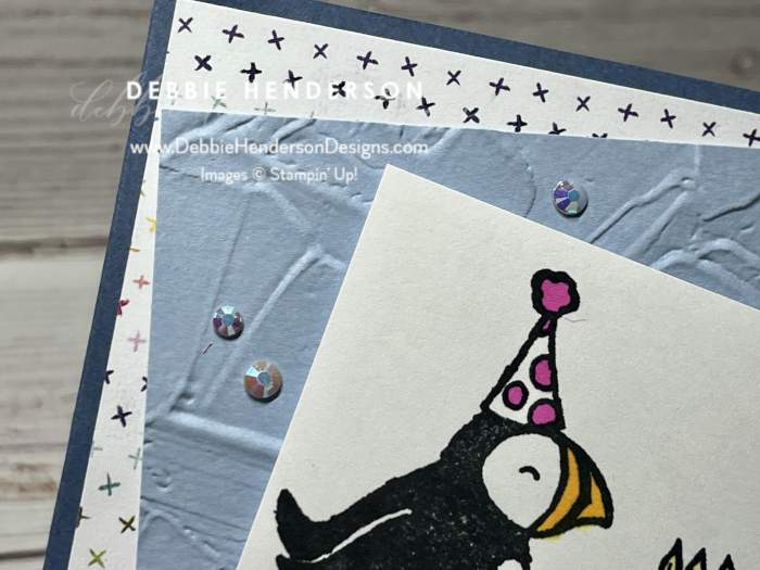 free shipping stampin up party puffins kids birthday card