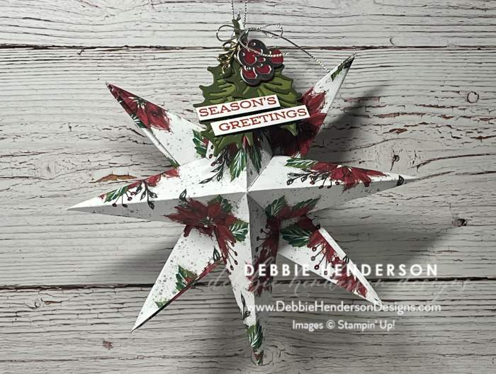 stampin up boughs of holly leaves of holly 3D star