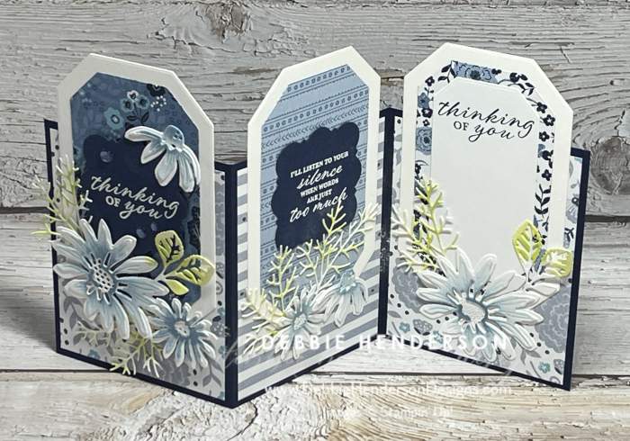 stampin up Cheerful Daisies Bundle  Countryside Corners Bundle Countryside Inn Designer Paper tri-fold card fold