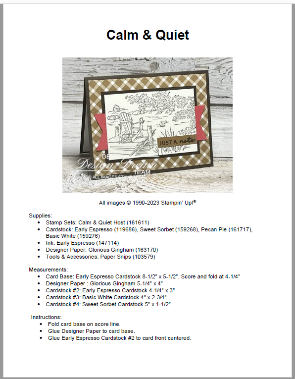 demo design dream team free project sheets stampin up calm and quiet