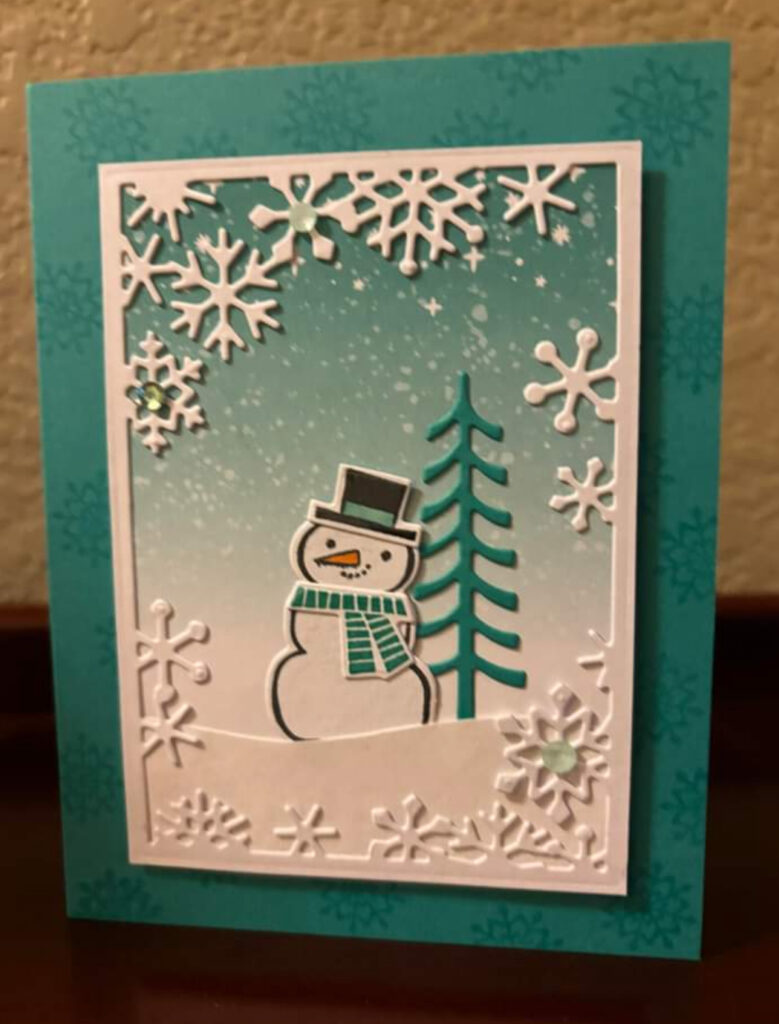 stampin up stamp and ink designs team featured designers christmas card fold perched on a tree