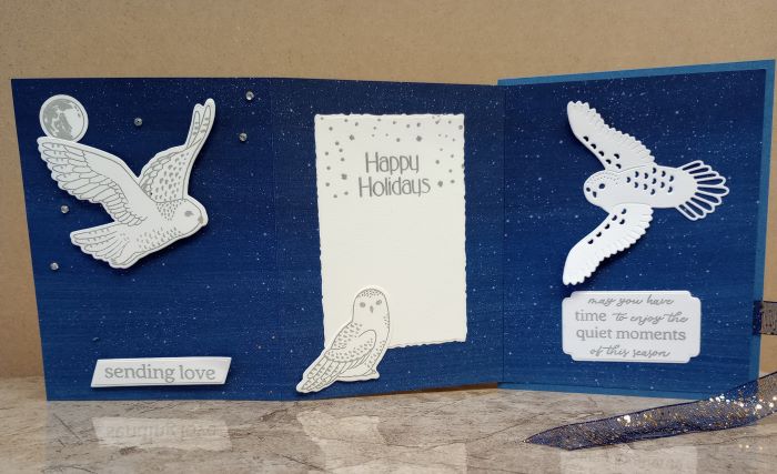 stampin up stamp and ink designs team featured designers christmas card fold perched on a tree