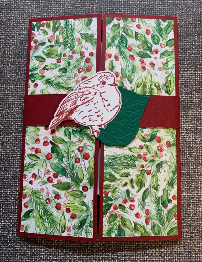 stampin up stamp and ink designs team featured designers christmas card fold perched on a tree